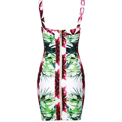 'Aaliya'Aadvika' bandage dress with tropical print